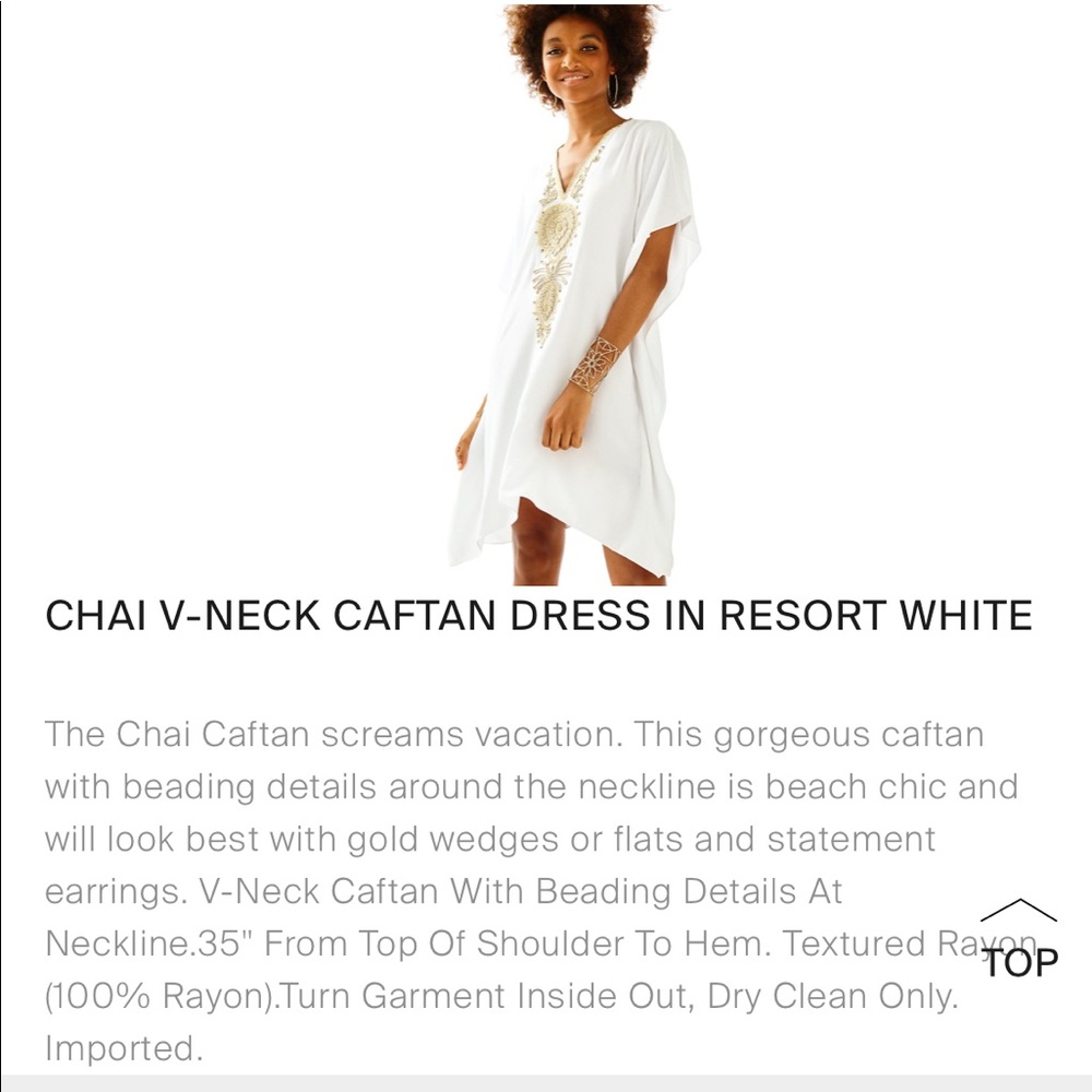 Lilly Pulitzer Chai Caftan Dress in Resort White - Picture 2 of 7